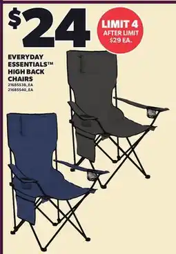 Loblaws EVERYDAY ESSENTIALS HIGH BACK CHAIRS offer