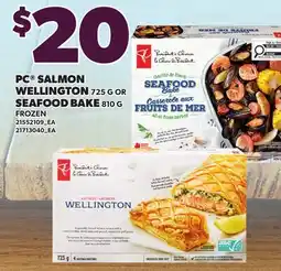 Loblaws PC SALMON WELLINGTON, 725 G OR SEAFOOD BAKE, 810 G offer