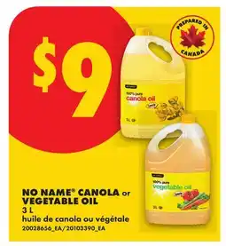 No Frills NO NAME CANOLA or VEGETABLE OIL offer