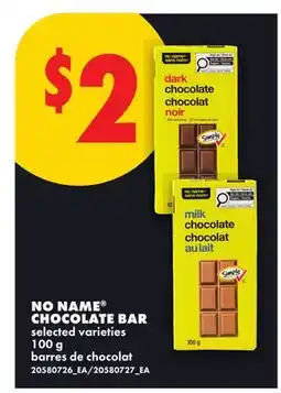 No Frills NO NAME CHOCOLATE BAR offer