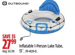 Canadian Tire OUTBOUND Inflatable 1-Person Lake Tube offer