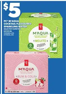 Loblaws PC M'AQUA COCKTAIL FLAVOURED SPARKLING WATER offer