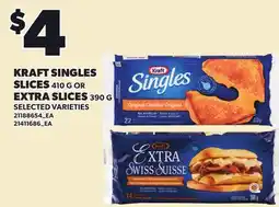 Loblaws KRAFT SINGLES SLICES, 410 G OR EXTRA SLICES, 390 G offer
