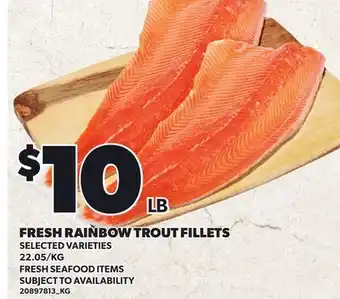 Loblaws FRESH RAINBOW TROUT FILLETS offer