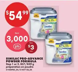 No Frills SIMILAC PRO-ADVANCE POWDER FORMULA, 837/859 g offer