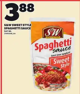 Loblaws S&W SWEET STYLE SPAGHETTI SAUCE offer