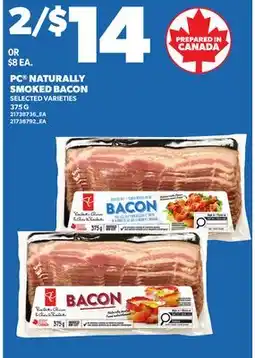 Loblaws PC NATURALLY SMOKED BACON offer
