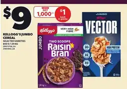 Loblaws KELLOGG'S JUMBO CEREAL, 850 G-1.01 KG offer