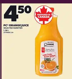 Loblaws PC ORANGE JUICE offer