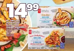 Loblaws PC'S GRILLING BUTTERFLIED BLACK TIGER SHRIMP SKEWERS offer