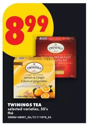 No Frills TWININGS TEA, 50's offer