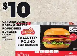 Loblaws CARDINAL GRILL READY QUARTER POUND BEEF BURGERS offer
