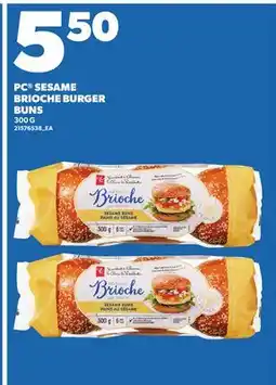 Loblaws PC SESAME BRIOCHE BURGER BUN offer