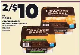 Loblaws CRACKER BARREL NATURAL CHEESE SLICES offer