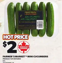 Loblaws FARMER'S MARKET MINI CUCUMBERS, 6'S offer