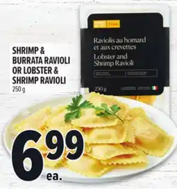 Metro SHRIMP & BURRATA RAVIOLI OR LOBSTER & SHRIMP RAVIOLI offer
