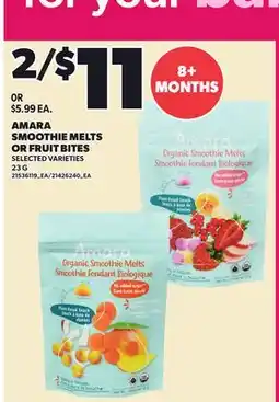 Loblaws AMARA SMOOTHIE MELTS OR FRUIT BITES offer