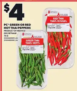 Loblaws PC GREEN OR RED HOT THAI PEPPERS offer