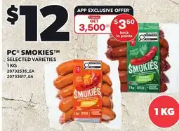 Loblaws PC SMOKIES offer