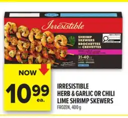 Metro IRRESISTIBLE HERB & GARLIC OR CHILI LIME SHRIMP SKEWERS offer