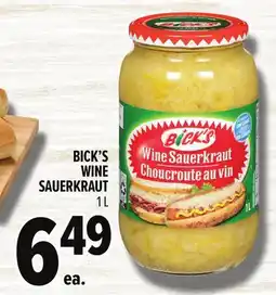 Metro BICK'S WINE SAUERKRAUT offer