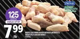 Metro MAPLE LEAF PRIME RAISED WITHOUT ANTIBIOTICS FRESH SPLIT CHICKEN WINGS offer