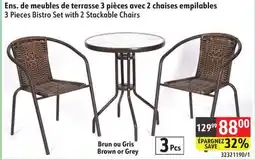 Sushi Shop 3 Pieces Bistro Set with 2 Stackable Chairs offer