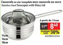 Sushi Shop Stainless Steel Saucepan with Glass Lid offer