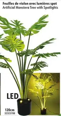 Sushi Shop Artificial Monstera Tree with Spotlights offer