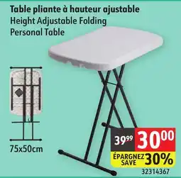 Sushi Shop Height Adjustable Folding Personal Table offer