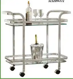 Sushi Shop Metal & Glass 2-Tier Bar Cart offer