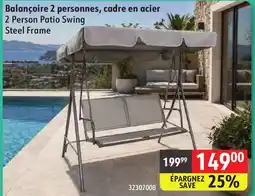 Sushi Shop 2 Person Patio Swing Steel Frame offer