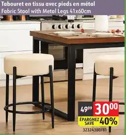 Sushi Shop Fabric Stool with Metal Legs 41x60cm offer