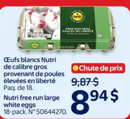 Walmart Nutri free run large white eggs offer