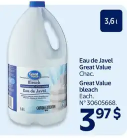 Walmart Great Value bleach offer