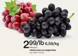 Avril Mexique raisins noirs ou rouges bios offer