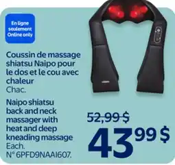 Walmart Naipo shiatsu back and neck massager with heat and deep massage offer
