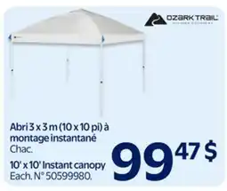 Walmart 10' x 10' Instant canopy offer