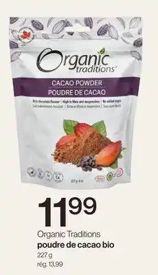 Avril Organic Traditions poudre de cacao bio offer
