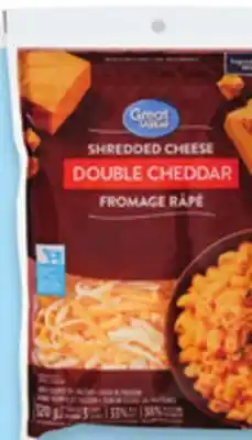 Walmart Great Value cheese slices 230 g or shreds 320 g offer