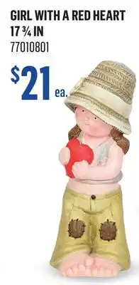 Canac Girl with a Red Heart 17 3/4 in offer