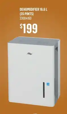 Canac Dehumidifier 16.6L (35Pints) offer