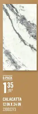 Canac Calacatta Floor Adhesive tiles 12in x 24 in offer