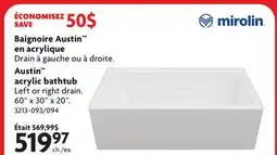 Home Hardware Austin acrylic bathtub offer