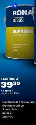 RONA Supreme Interior paint offer
