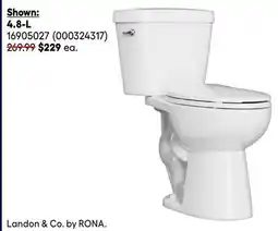 RONA 4.8 L LANDON & CO. toilets offer