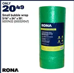RONA RONA Small bubble wrap 3/16 x 24 x 35' offer