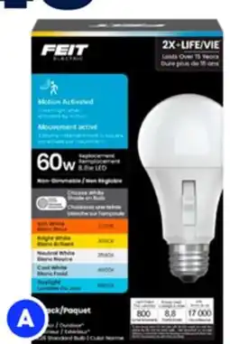 RONA All FEIT CCT bulbs, A19, 8.8-W, non-dimmable, 5 CCT offer