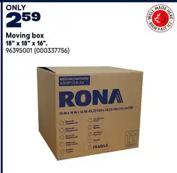 RONA Moving box 18 x 18 x 16 offer