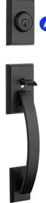 RONA Matte black Tavaris handlesets and Breton door lever offer
